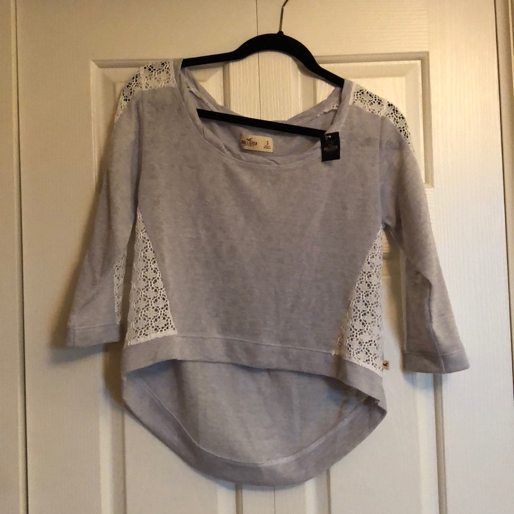 Quarter sleeve grey cotton shirt